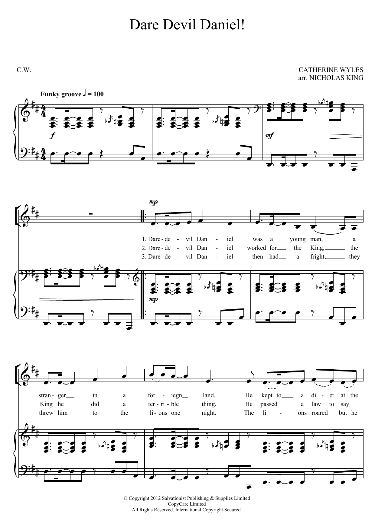 The Salvation Army Dare Devil Daniel! Sheet Music