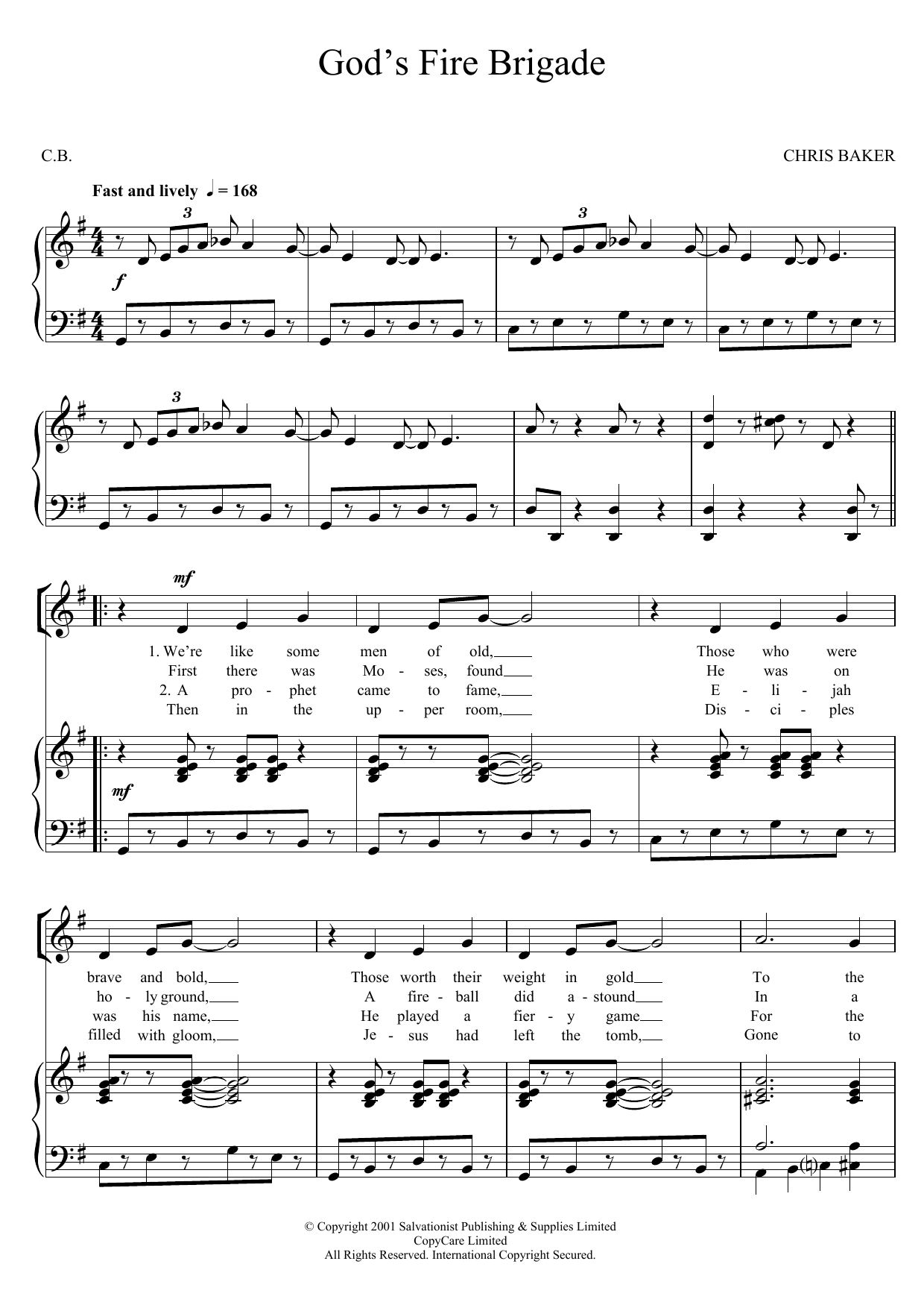 The Salvation Army God's Fire Brigade Sheet Music