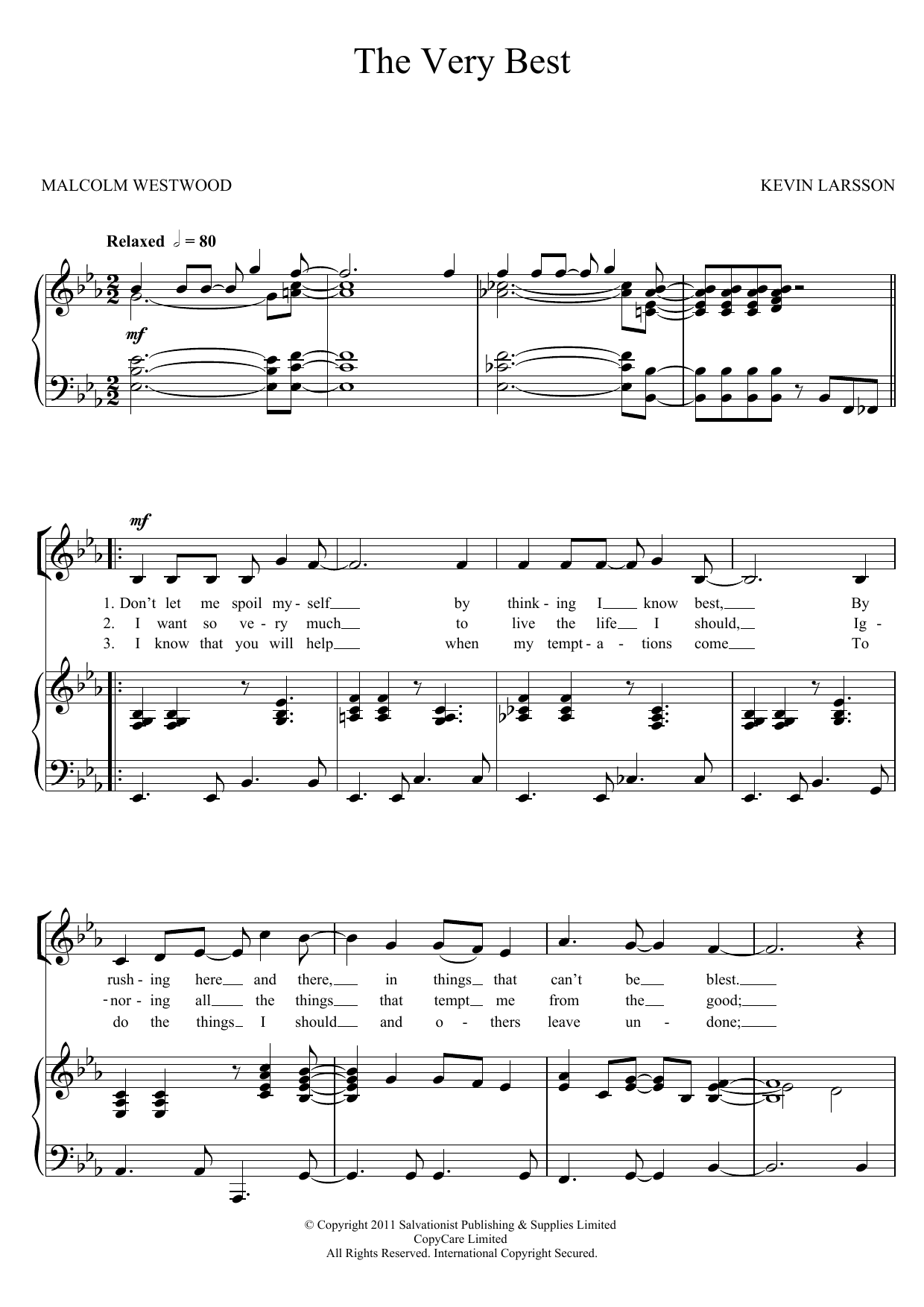 The Salvation Army The Very Best Sheet Music