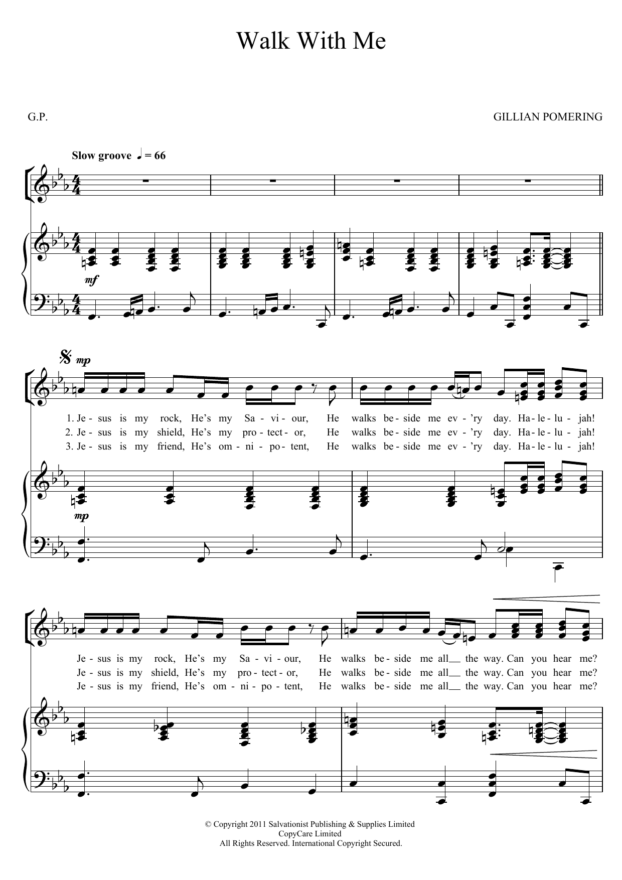 The Salvation Army Walk With Me Sheet Music