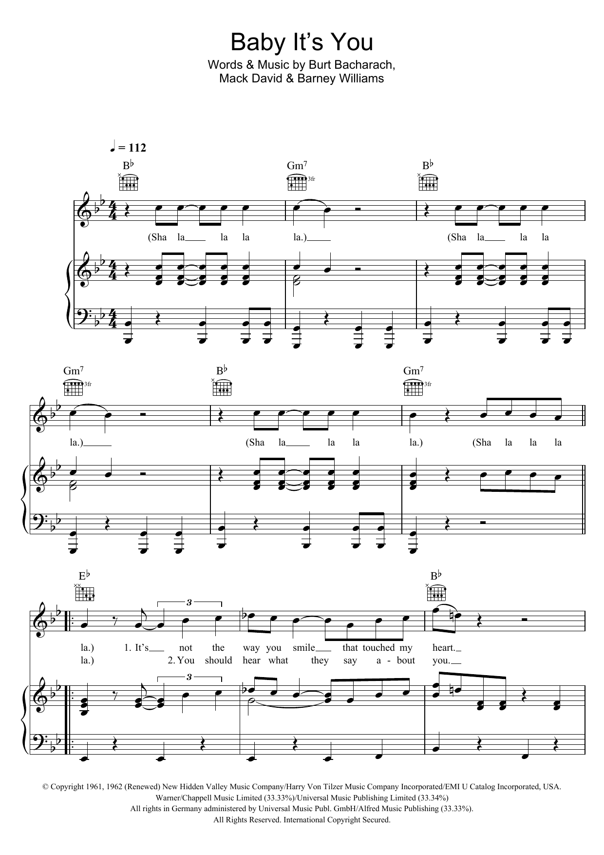 The Shirelles Baby, It's You Sheet Music