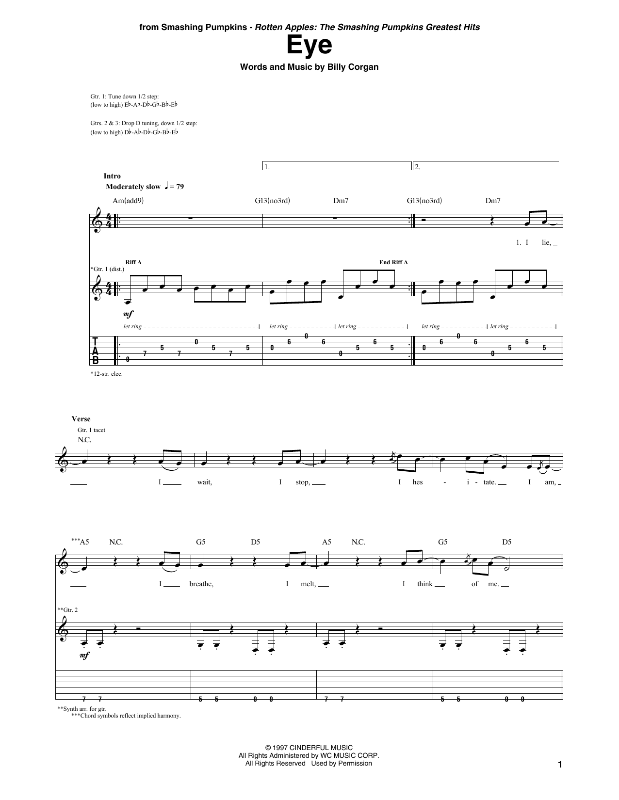The Smashing Pumpkins Eye Sheet Music