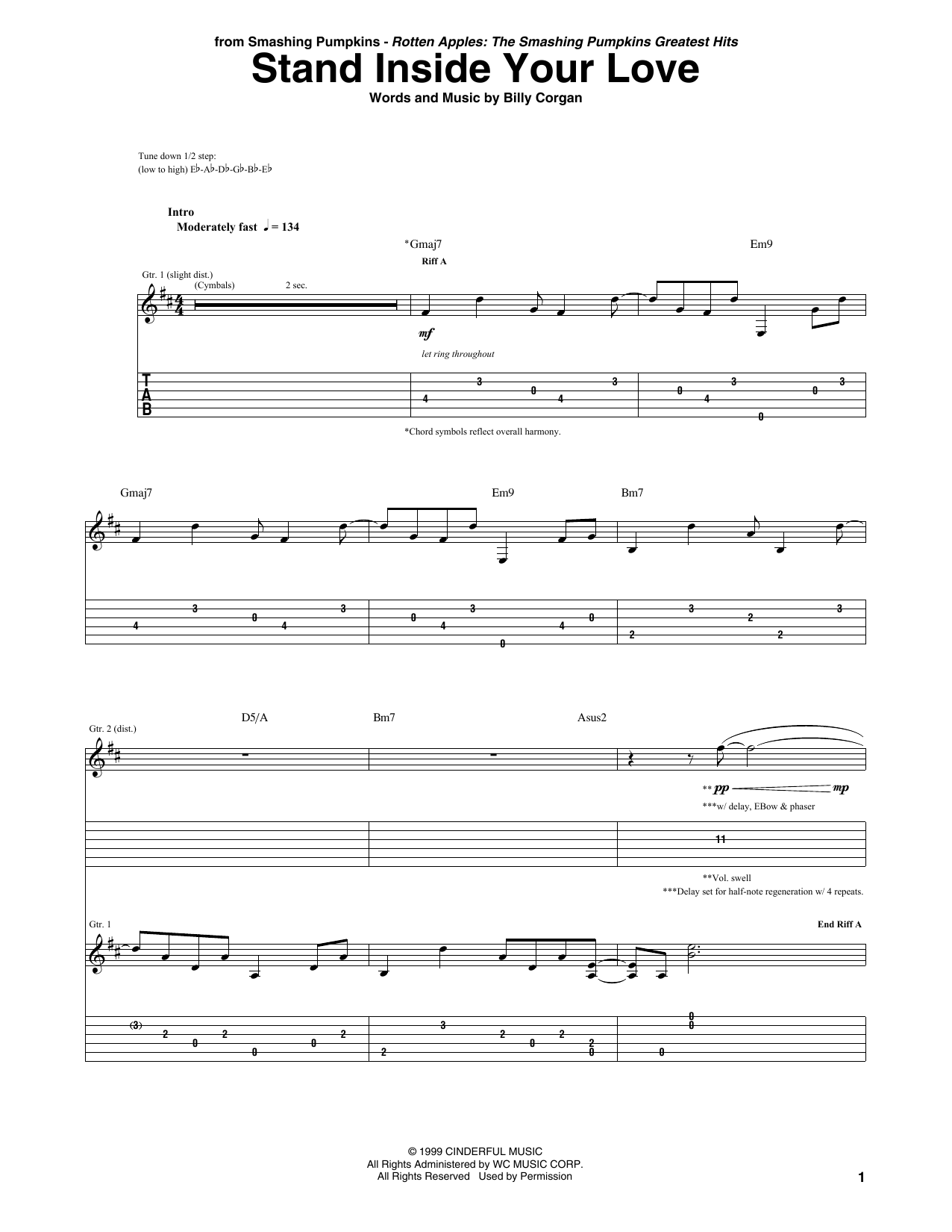 The Smashing Pumpkins Stand Inside Your Love Sheet Music