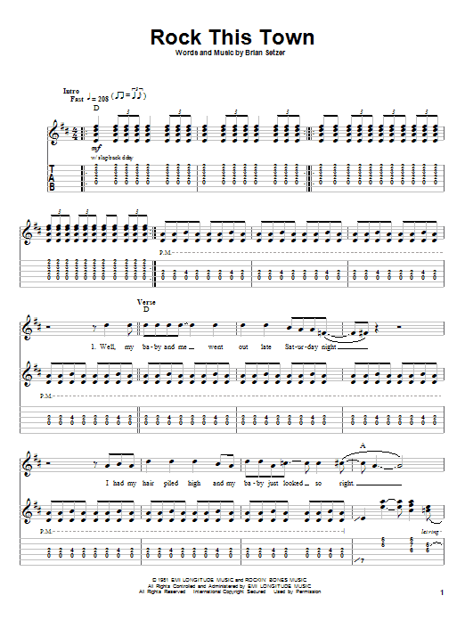 Stray Cats Rock This Town Sheet Music