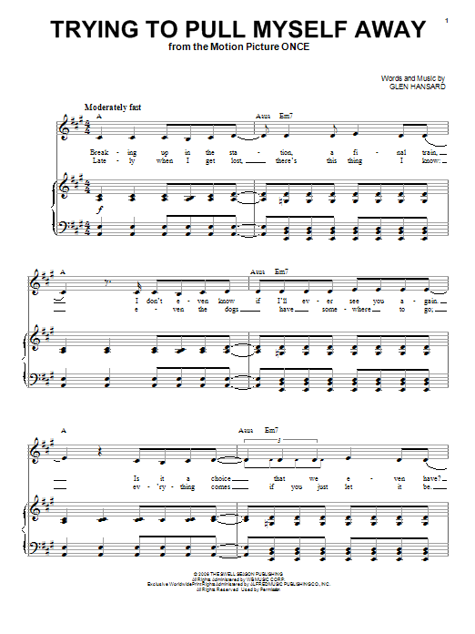 The Swell Season Trying To Pull Myself Away Sheet Music