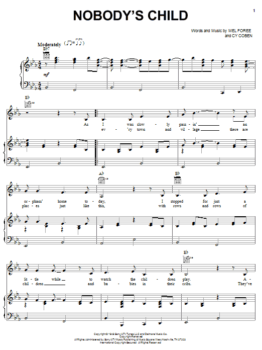 The Traveling Wilburys Nobody's Child Sheet Music