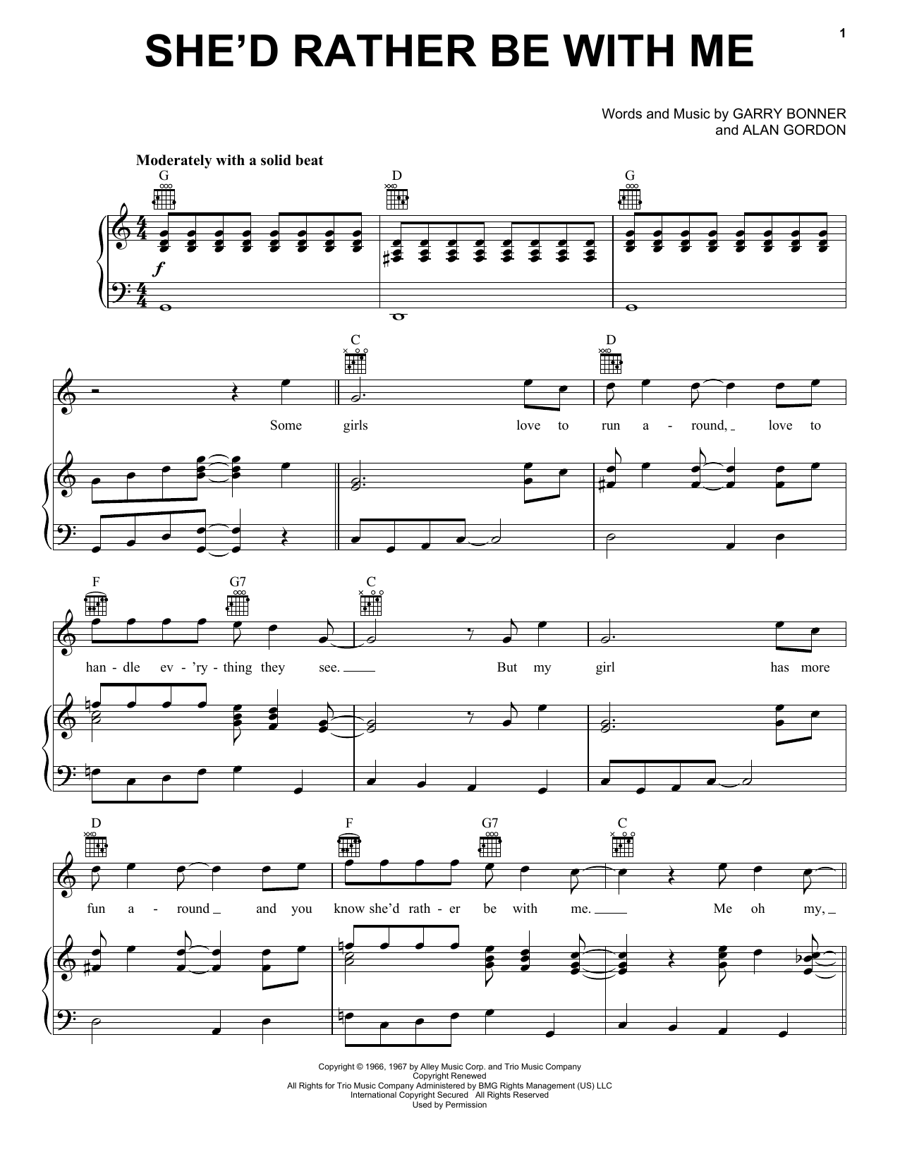 The Turtles She'd Rather Be With Me Sheet Music