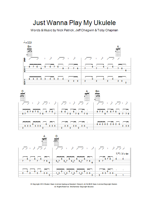 The Ukuleles Just Wanna Play My Ukulele Sheet Music