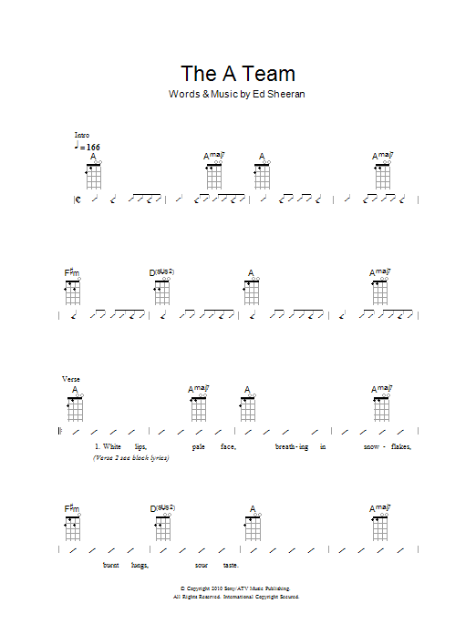 The Ukuleles The A Team Sheet Music