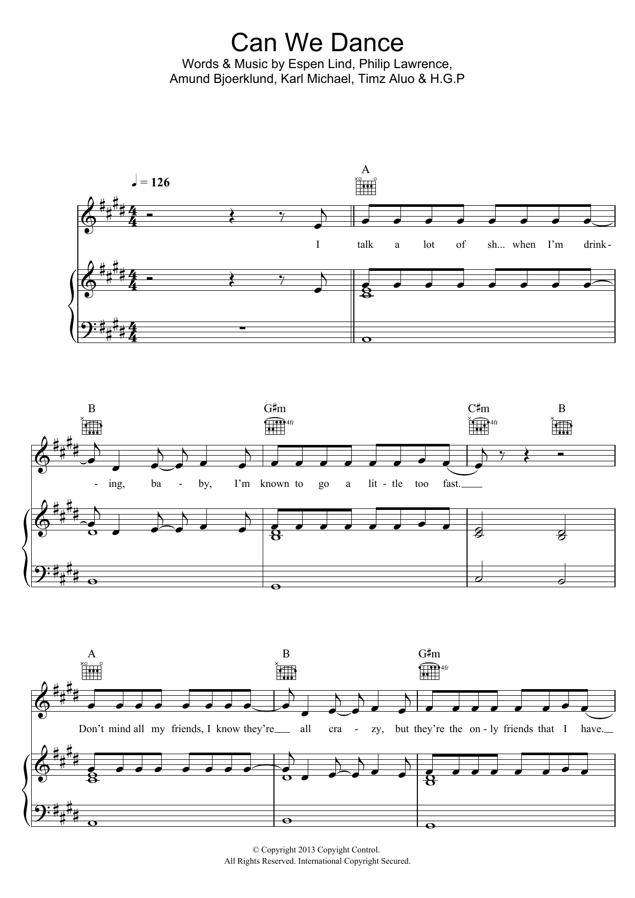 The Vamps Can We Dance Sheet Music