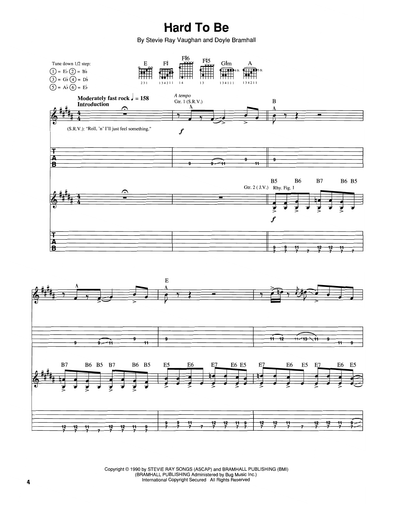 The Vaughan Brothers Hard To Be Sheet Music