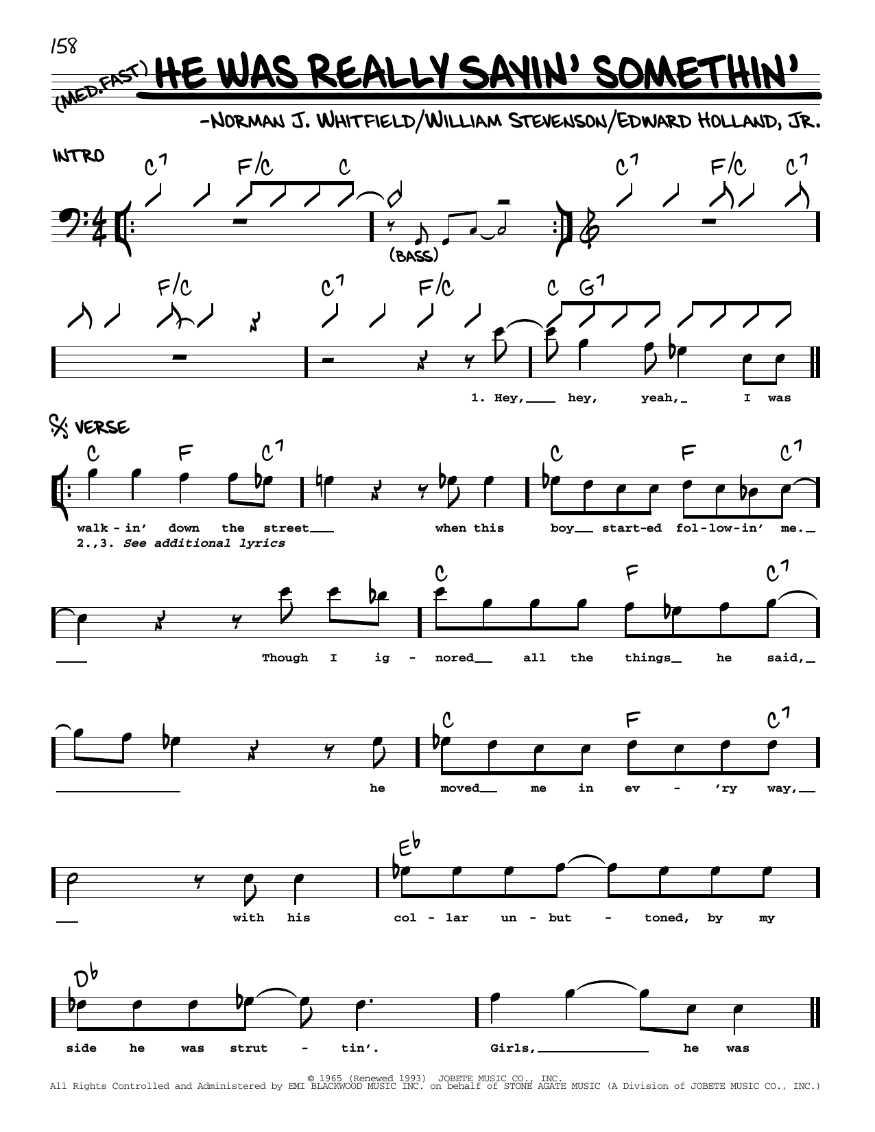 The Velvelettes He Was Really Sayin' Somethin' Sheet Music