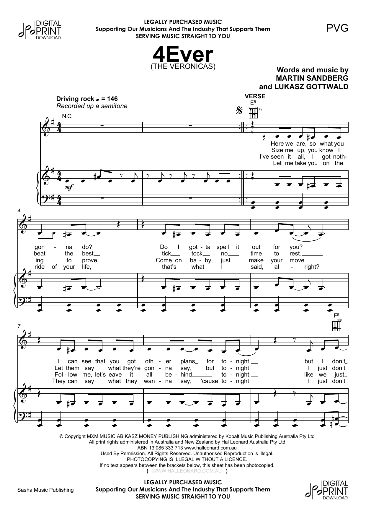 The Veronicas 4Ever Sheet Music