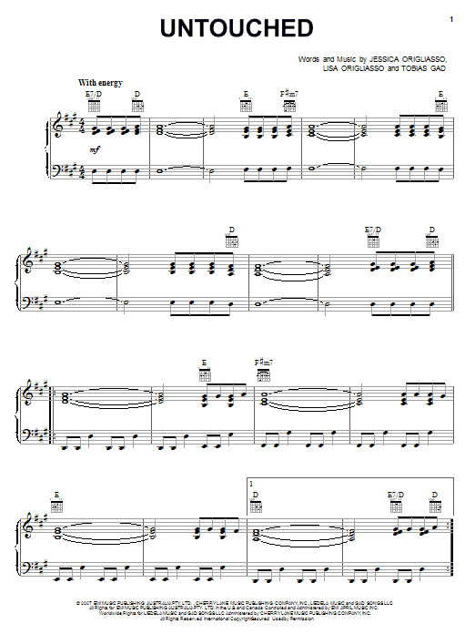 The Veronicas Untouched Sheet Music