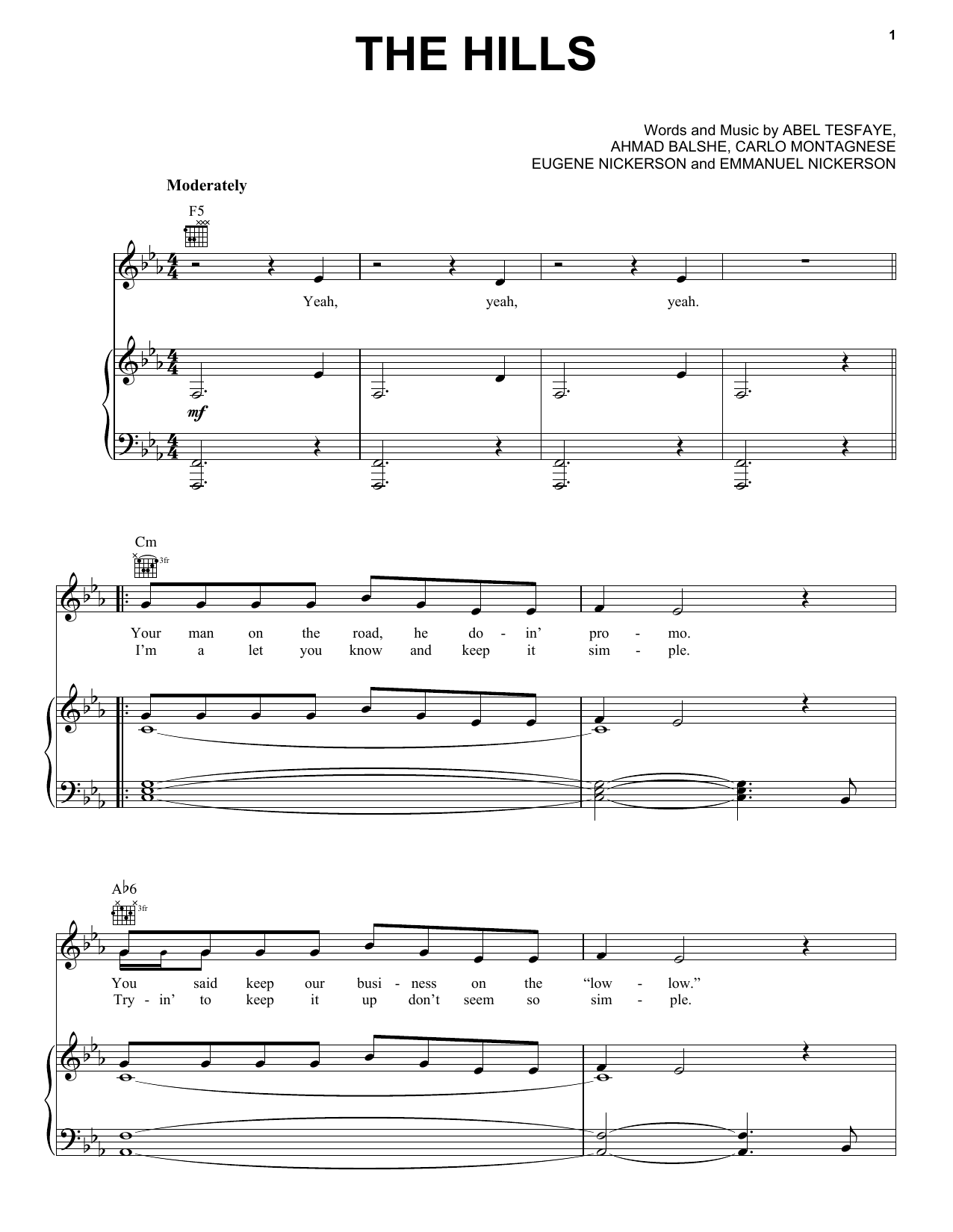 The Weeknd The Hills Sheet Music