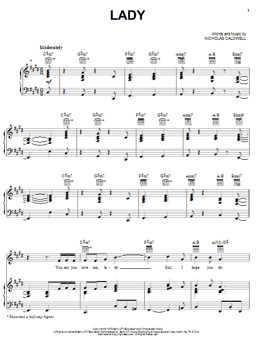 The Whispers Lady Sheet Music