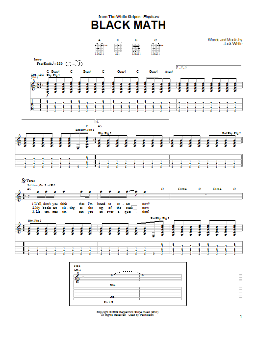 The White Stripes Black Math Sheet Music