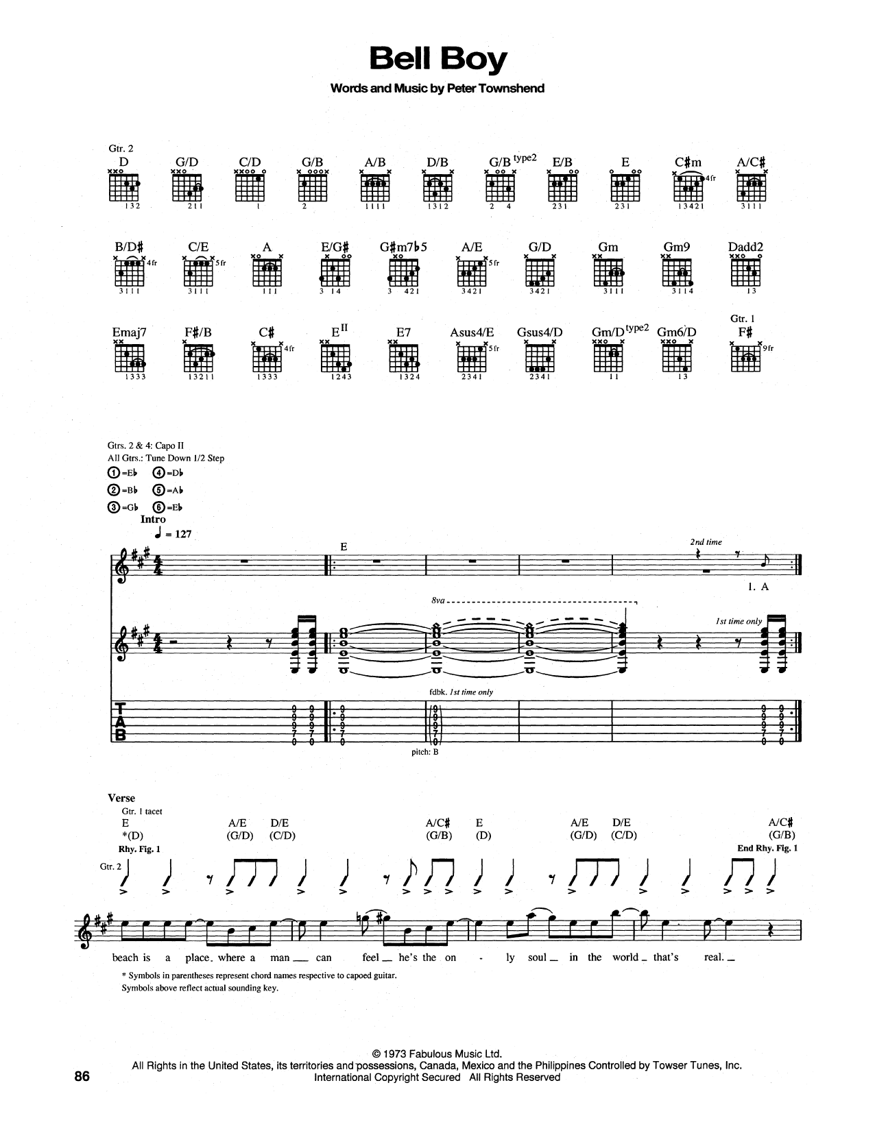 The Who Bell Boy Sheet Music