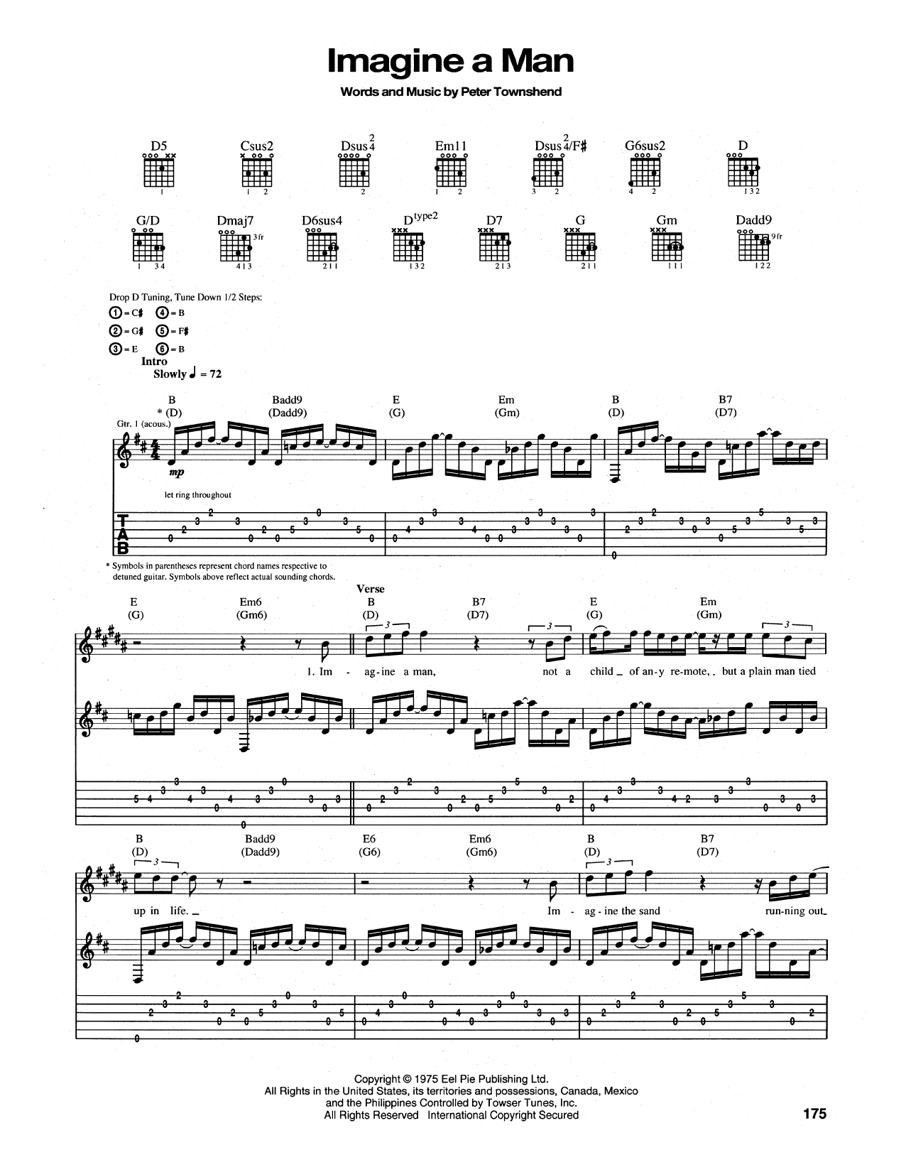 The Who Imagine a Man Sheet Music