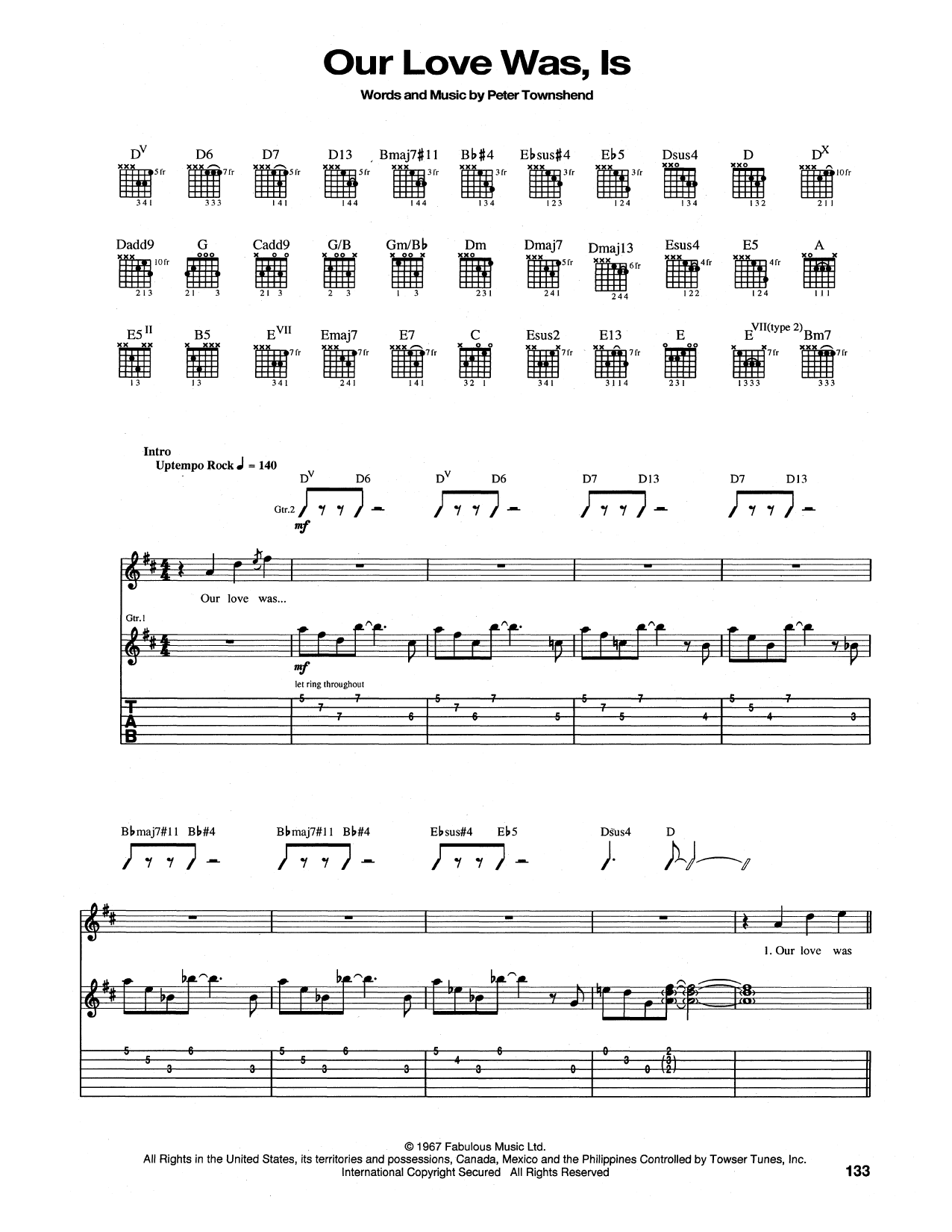 The Who Our Love Was, Is Sheet Music