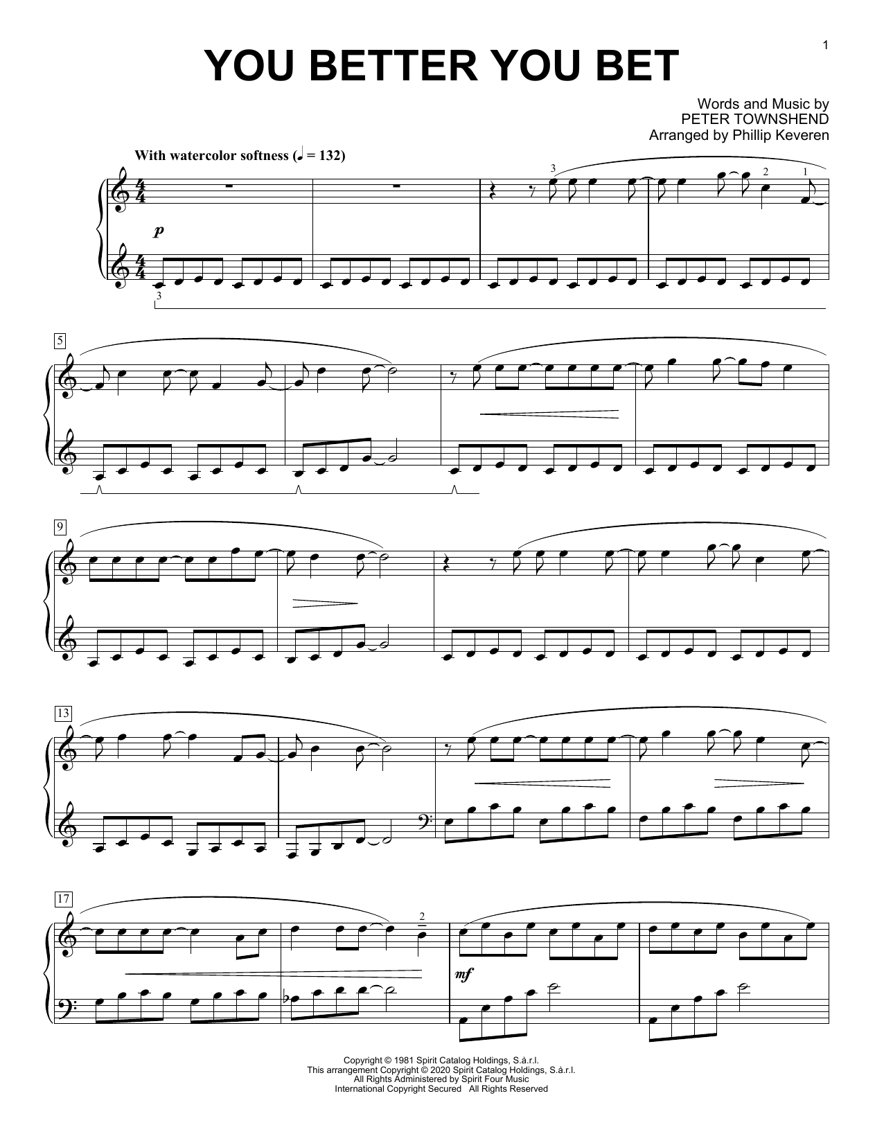 The Who You Better You Bet [Classical version] (arr. Phillip Keveren) Sheet Music