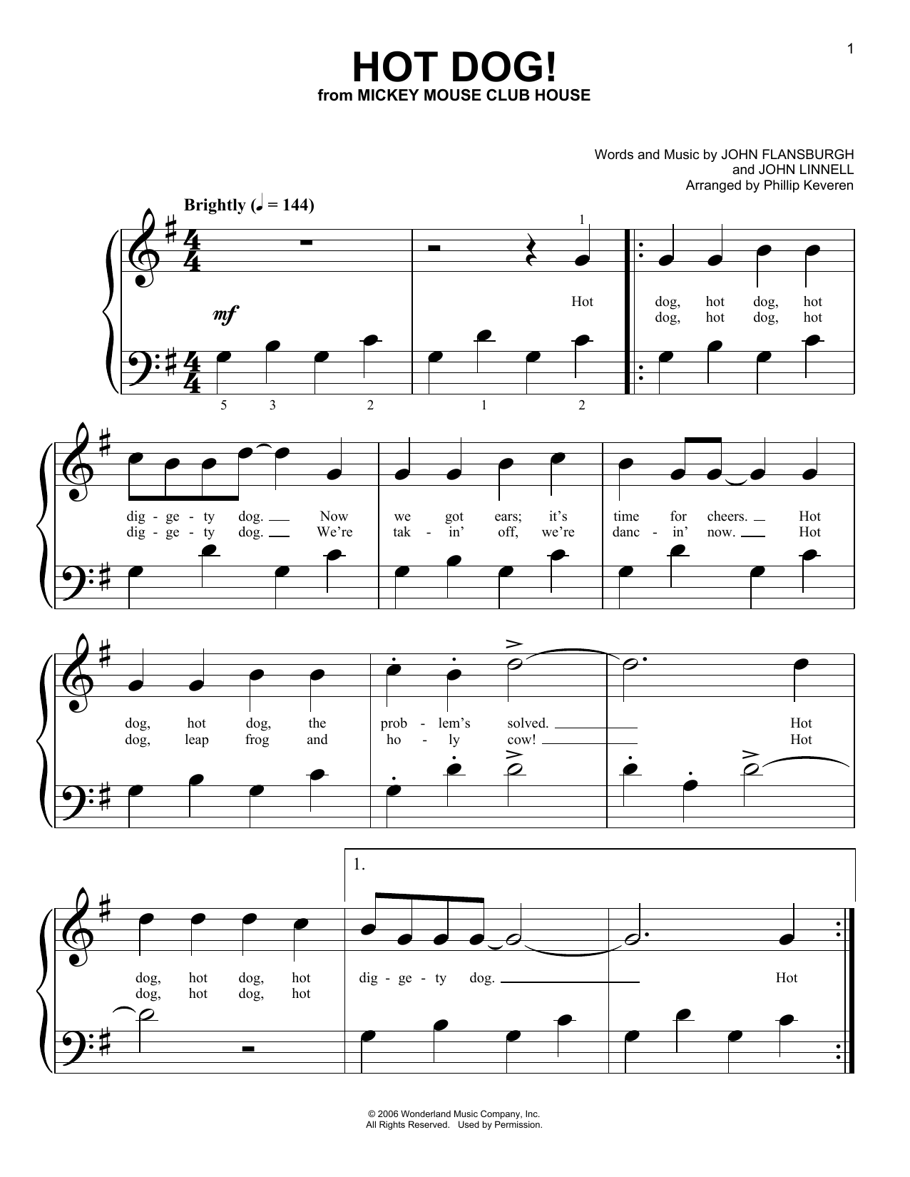 They Might Be Giants Hot Dog! (arr. Phillip Keveren) Sheet Music