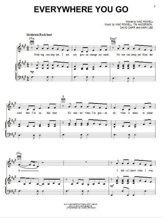 Third Day Everywhere You Go Sheet Music