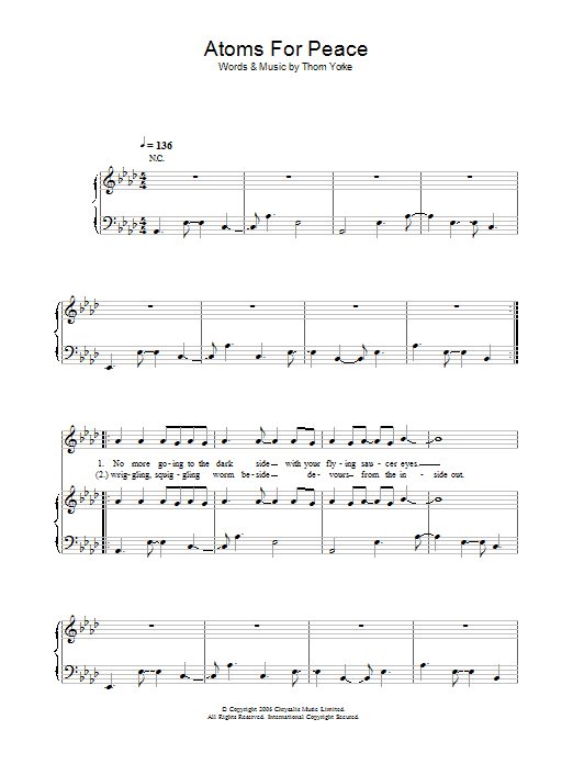 Thom Yorke Atoms For Peace Sheet Music