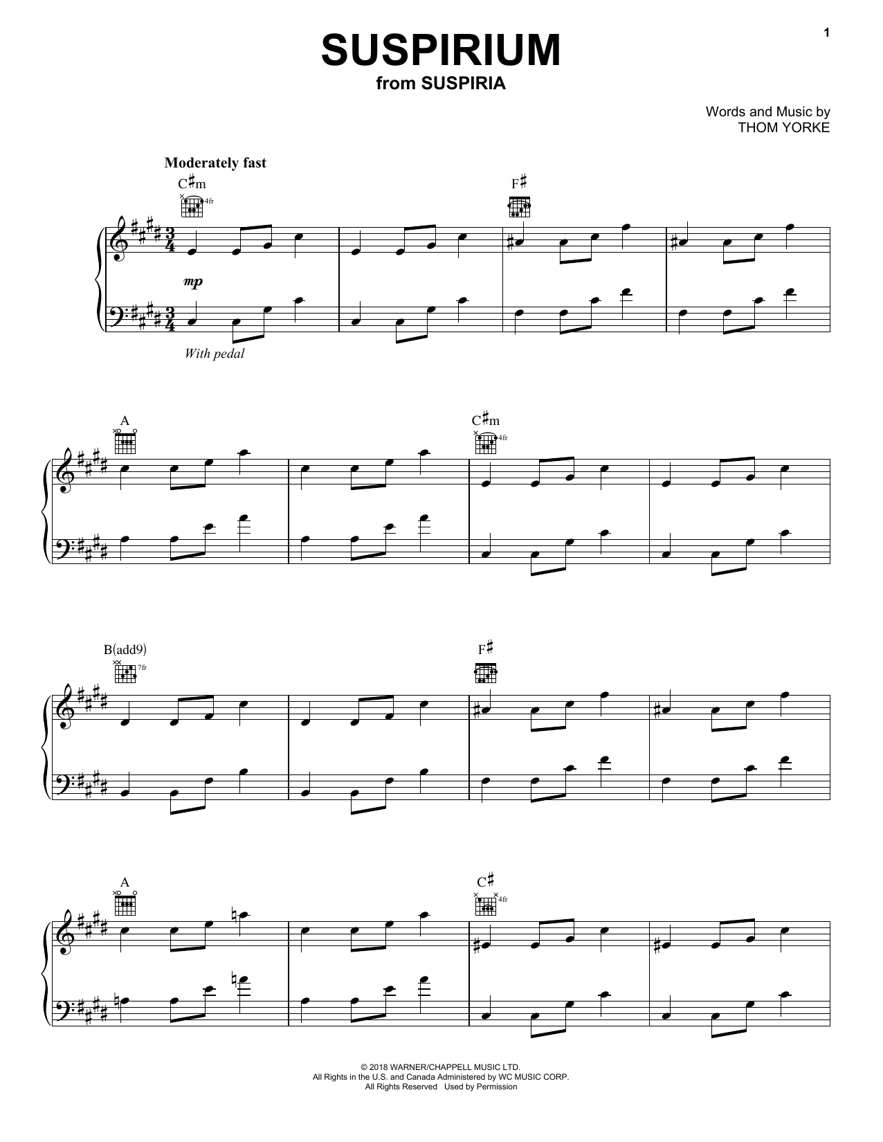 Thom Yorke Suspirium Sheet Music