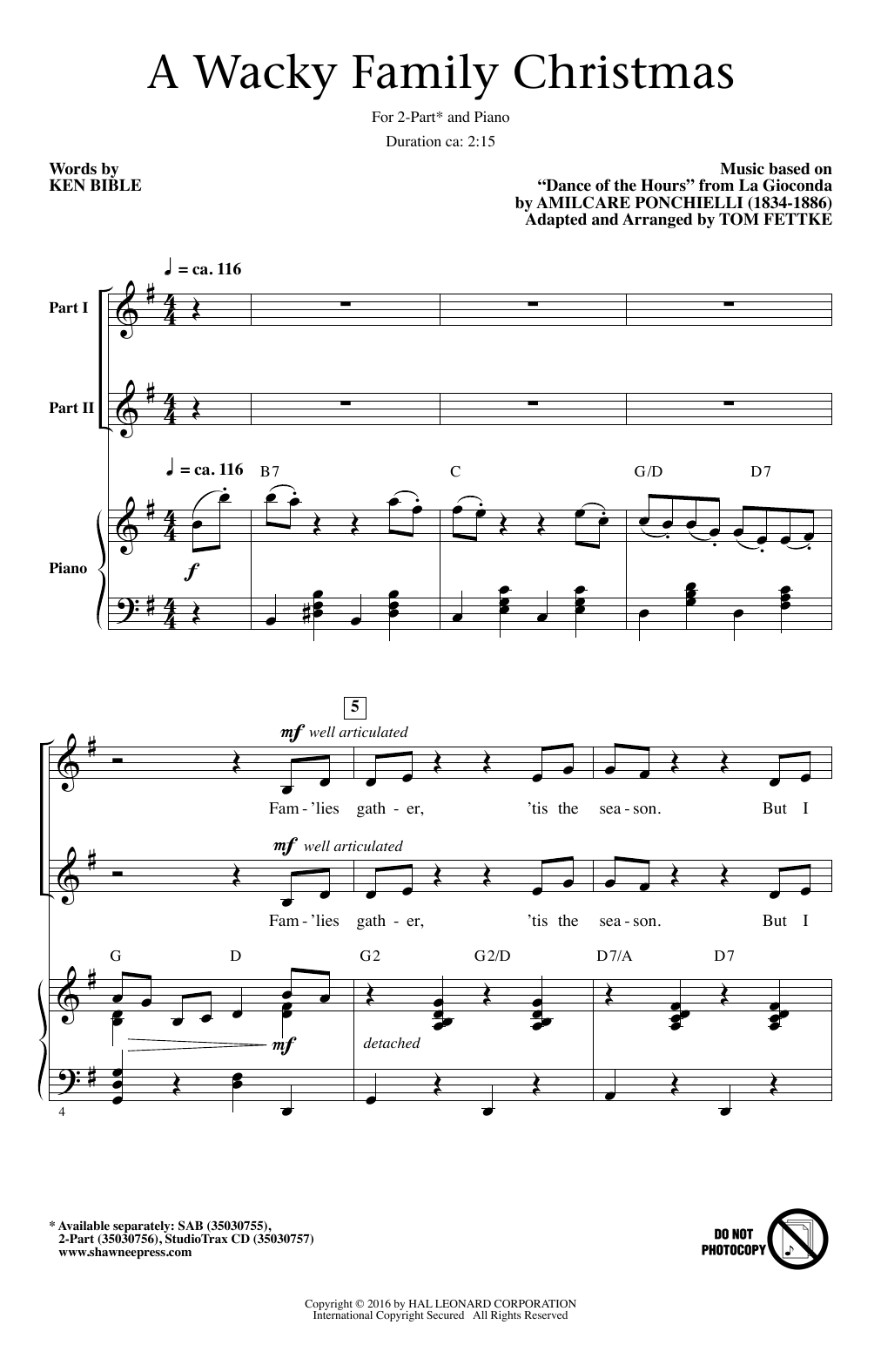 Tom Fettke A Wacky Family Christmas Sheet Music