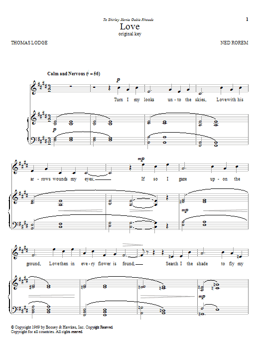 Thomas Lodge Love Sheet Music