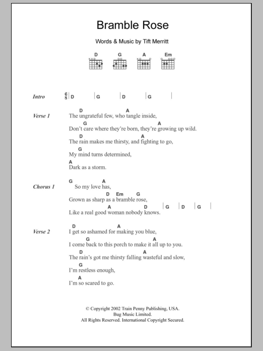 Tift Merritt Bramble Rose Sheet Music