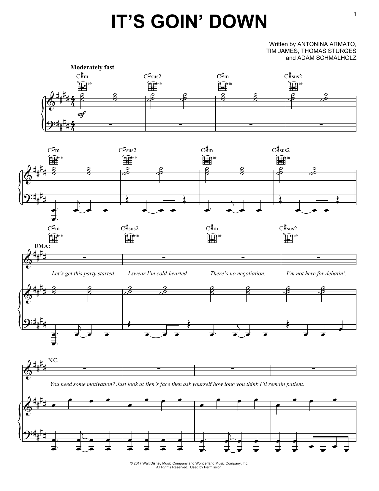 Tim James It's Goin' Down (from Disney's Descendants 2) Sheet Music