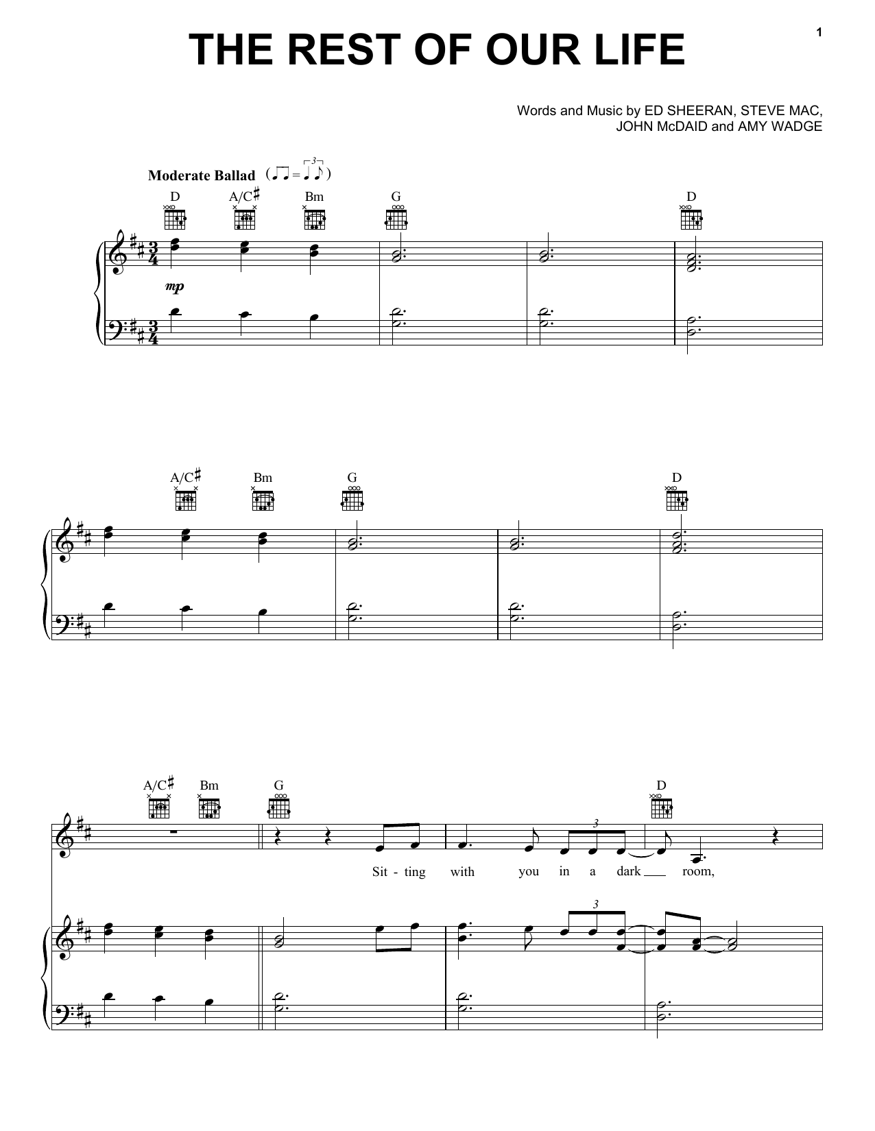 Tim McGraw feat. Faith Hill The Rest Of Our Life Sheet Music