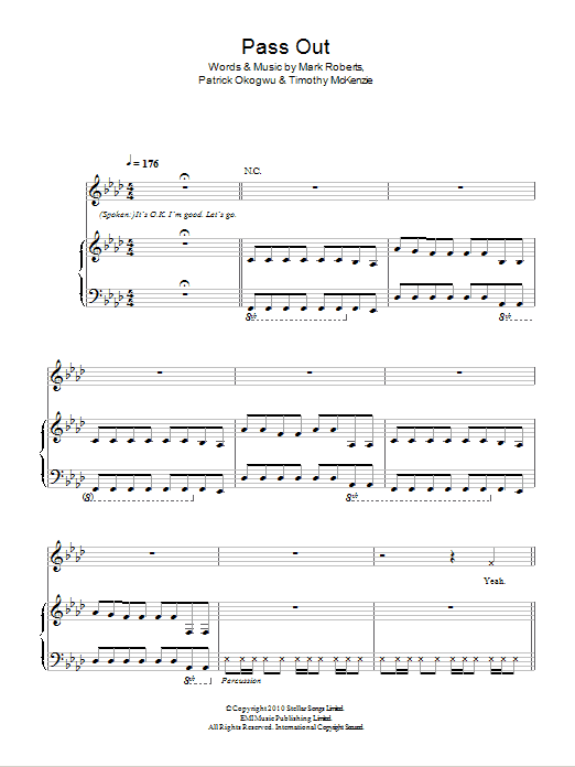 Tinie Tempah Pass Out Sheet Music