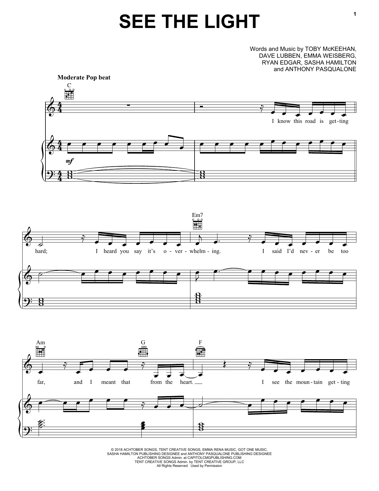 tobyMac See The Light Sheet Music