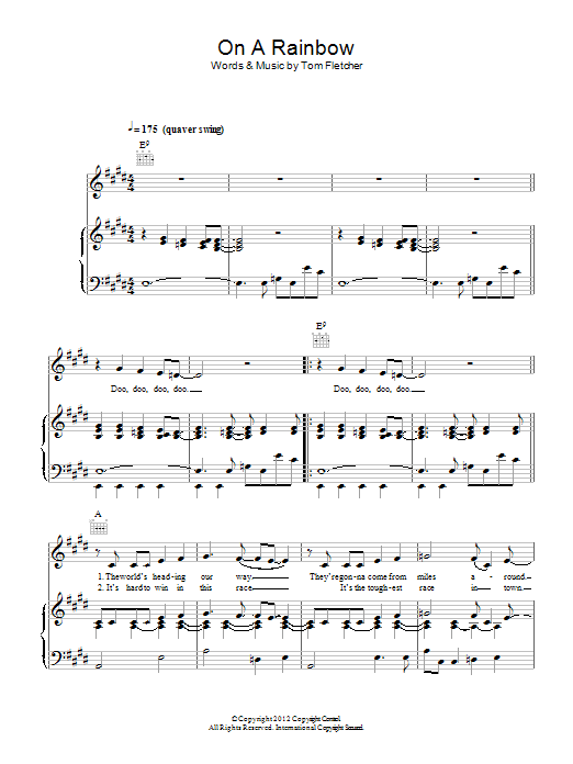Tom Fletcher On A Rainbow Sheet Music