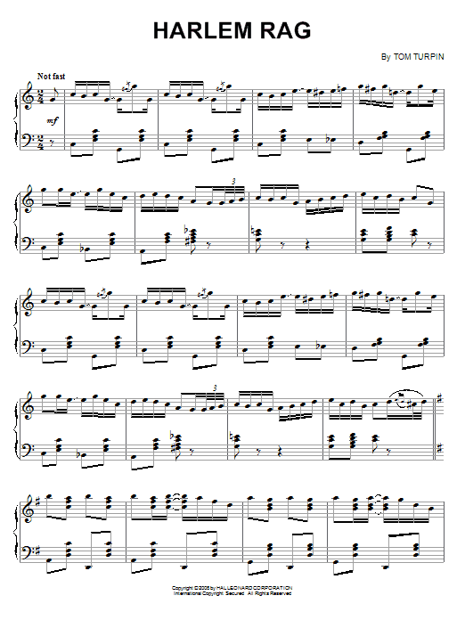 Tom Turpin Harlem Rag Sheet Music