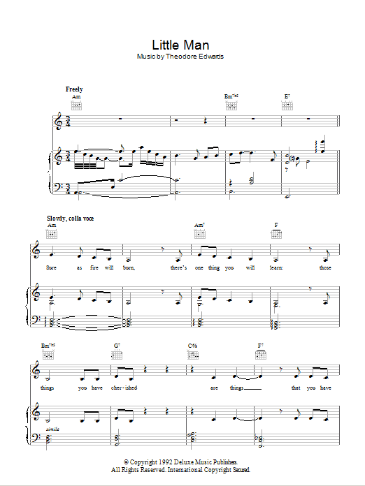 Tom Waits Little Man Sheet Music