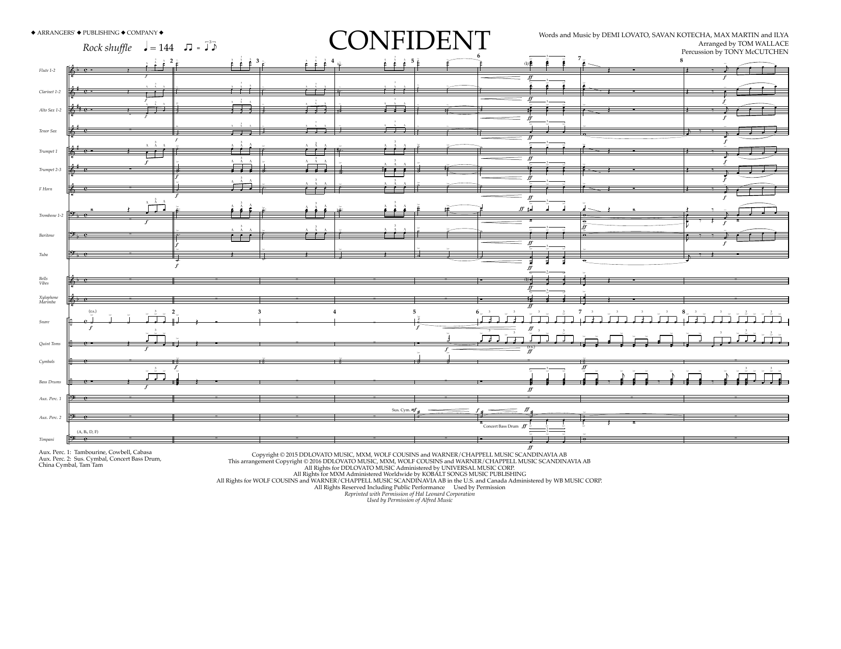 Tom Wallace Confident - Full Score Sheet Music