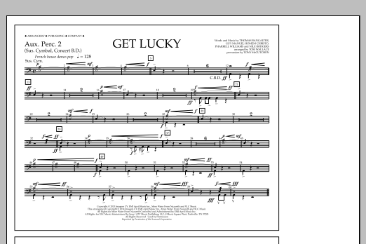 Tom Wallace Get Lucky - Aux. Perc. 2 Sheet Music