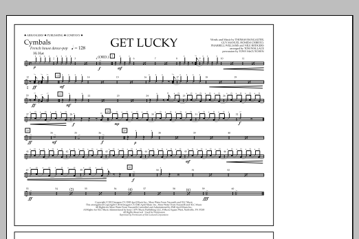 Tom Wallace Get Lucky - Cymbals Sheet Music