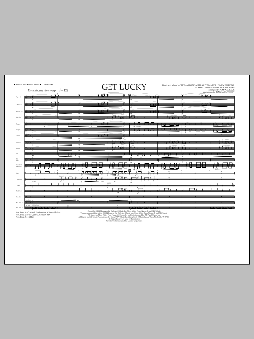 Tom Wallace Get Lucky - Full Score Sheet Music
