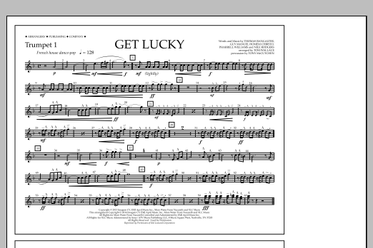 Tom Wallace Get Lucky - Trumpet 1 Sheet Music