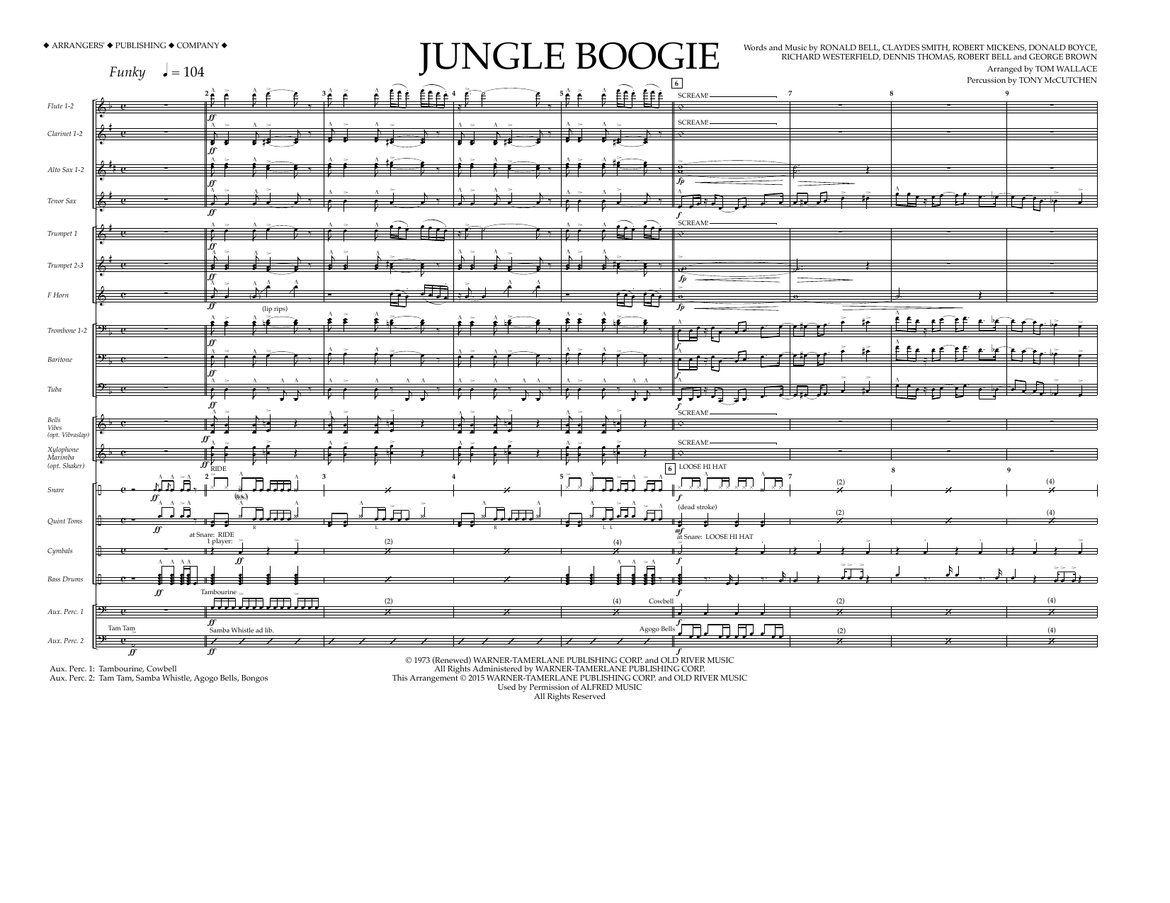 Tom Wallace Jungle Boogie - Full Score Sheet Music