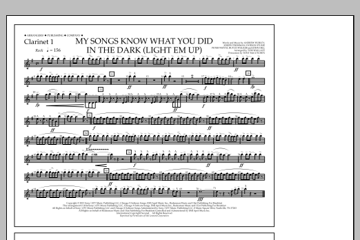 Tom Wallace My Songs Know What You Did in the Dark (Light 'Em Up) - Clarinet 1 Sheet Music