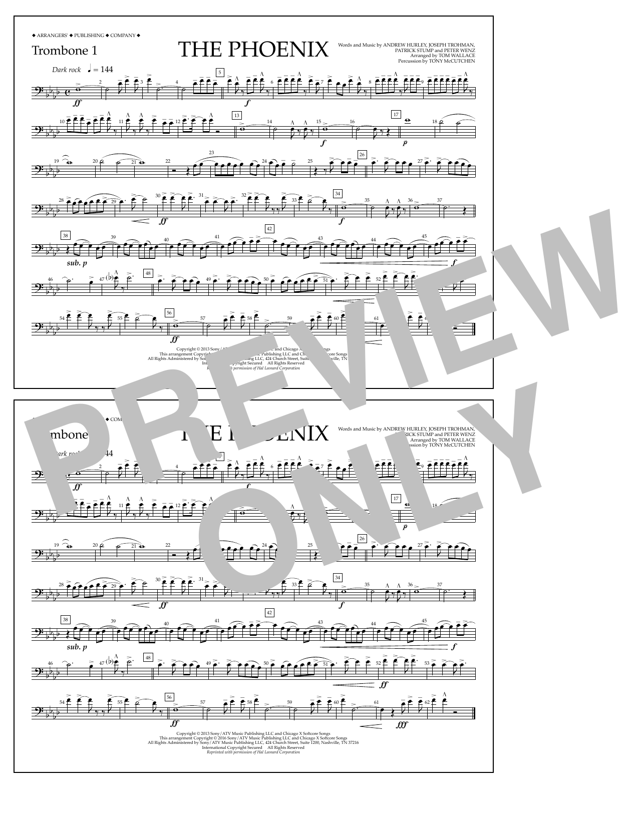 Tom Wallace The Phoenix - Trombone 1 Sheet Music