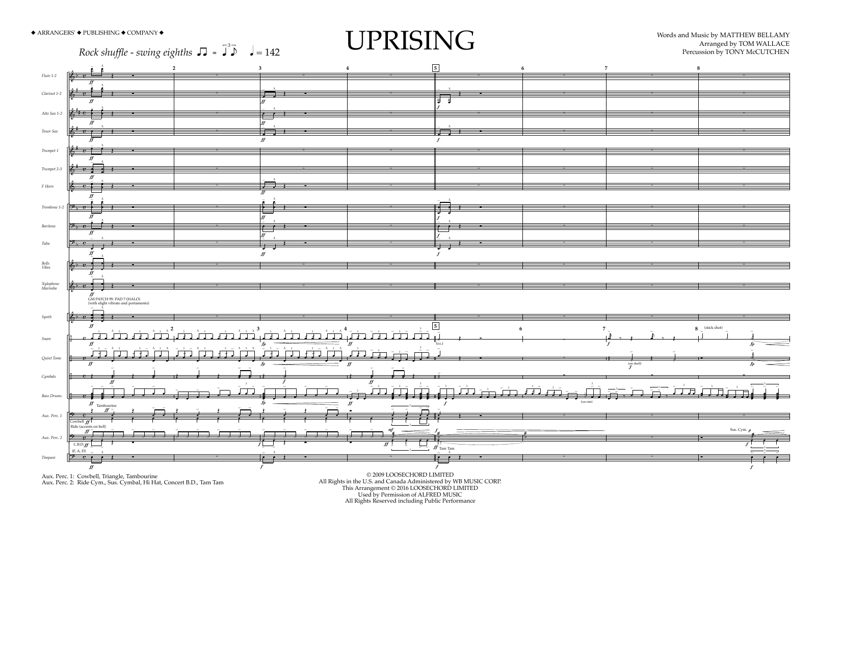 Tom Wallace Uprising - Full Score Sheet Music