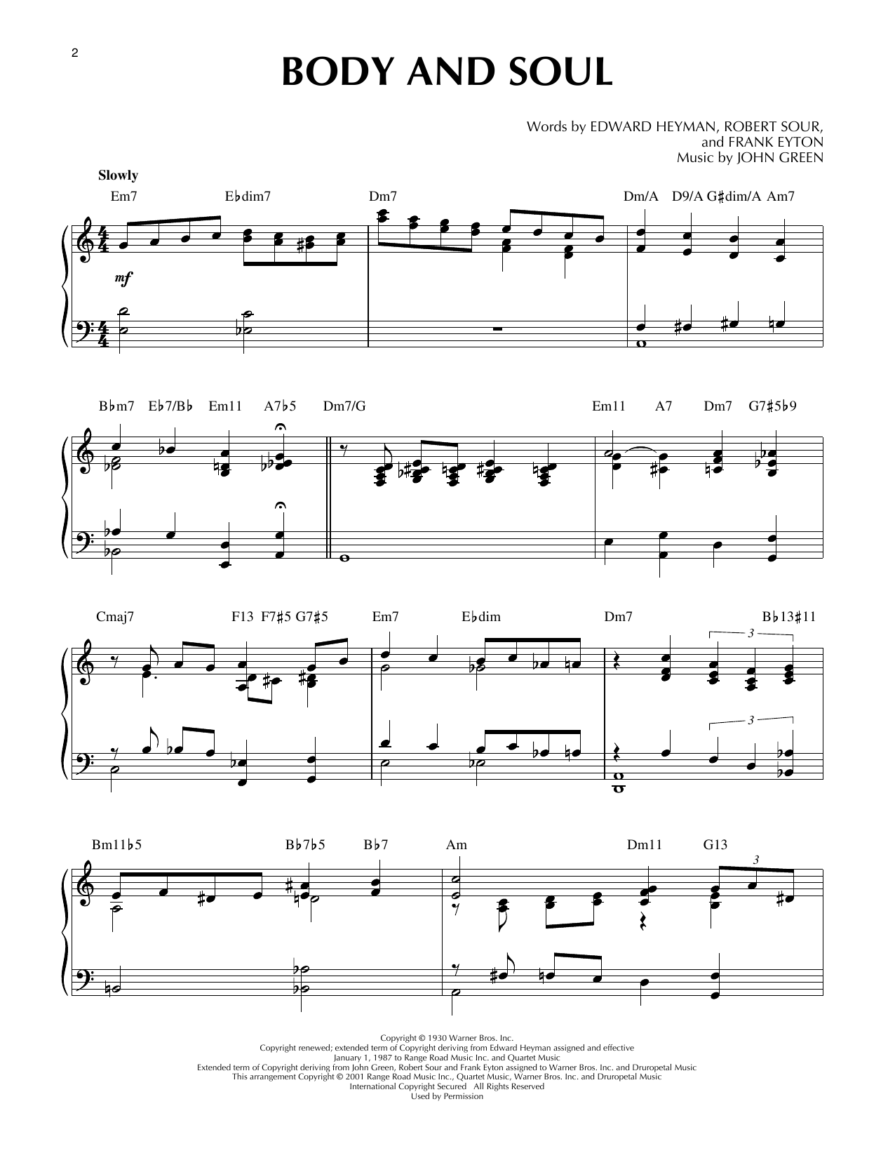 Tony Bennett & Amy Winehouse Body And Soul (arr. Brent Edstrom) [Jazz version] Sheet Music