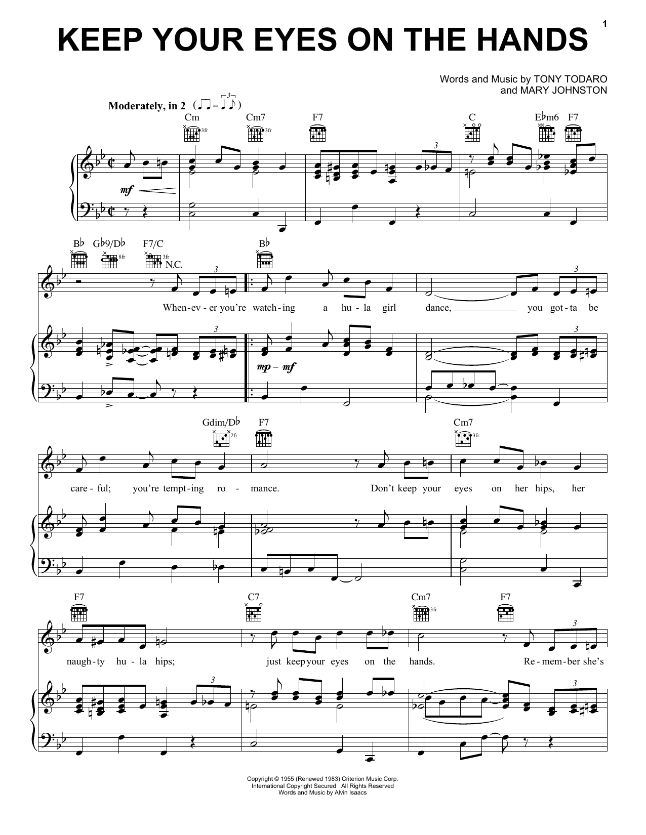 Tony Todaro Keep Your Eyes On The Hands Sheet Music
